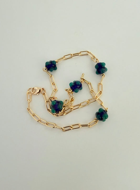 Collier Salsa ( bleu vert)
