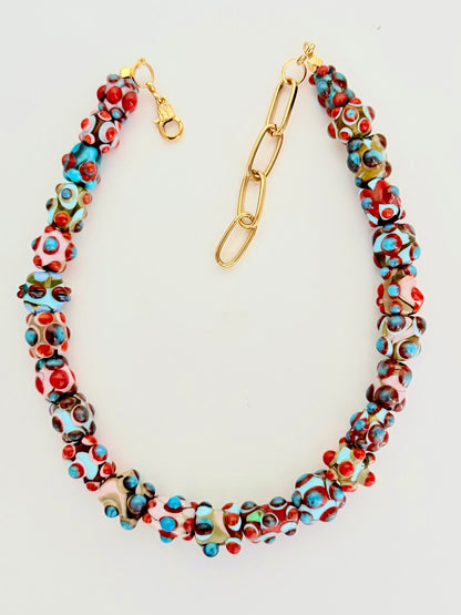 Collier volume (mosaïque bleu)