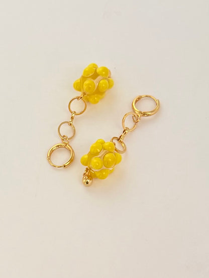 Boucle d'oreille salsa (pendante) jaune