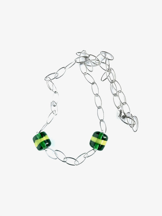 Collier ligne vert (acier)