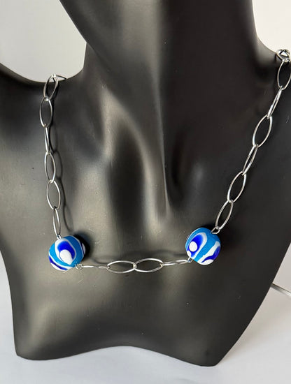 Collier ligne bleu (acier)