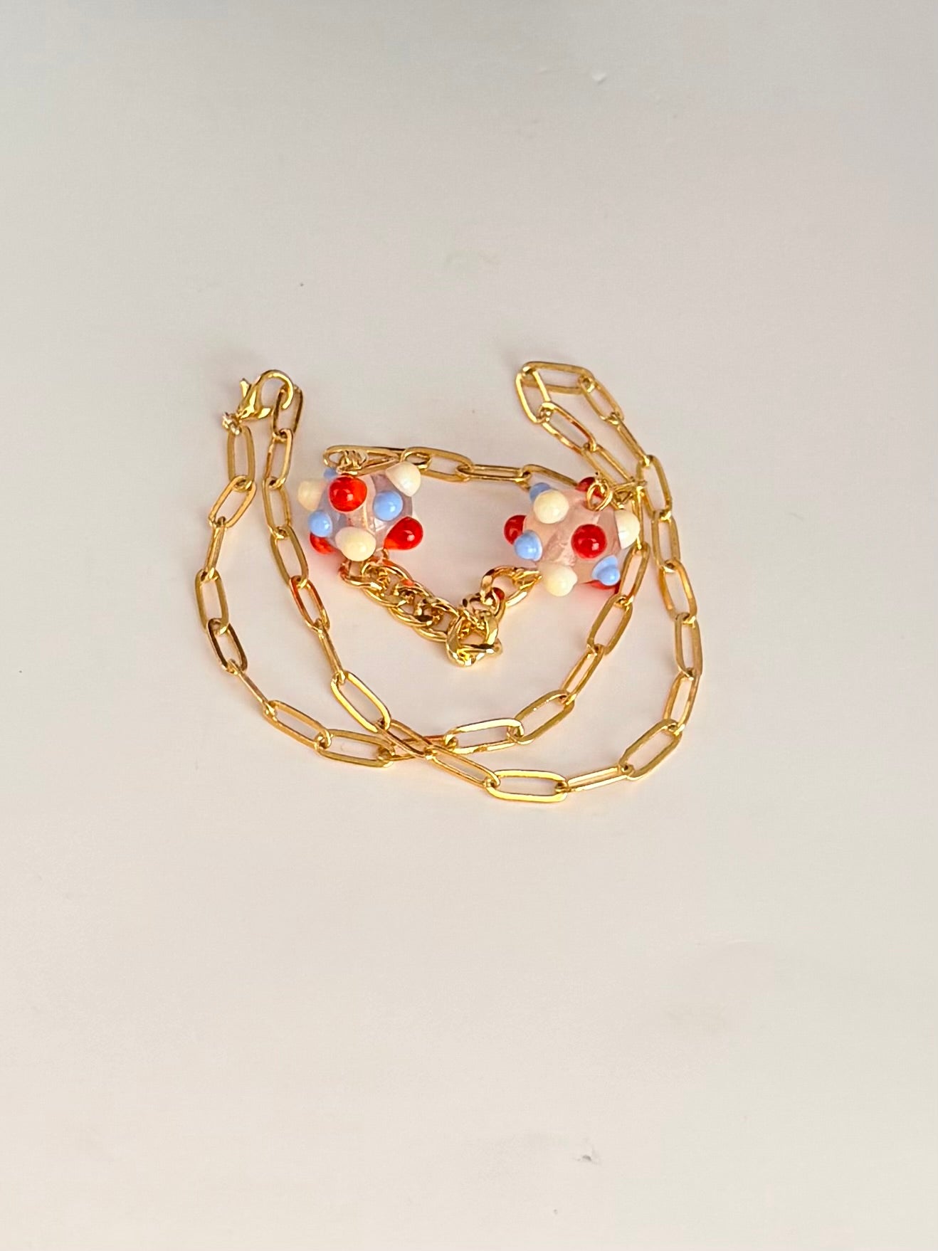 Collier ligne (rouge & blanc)