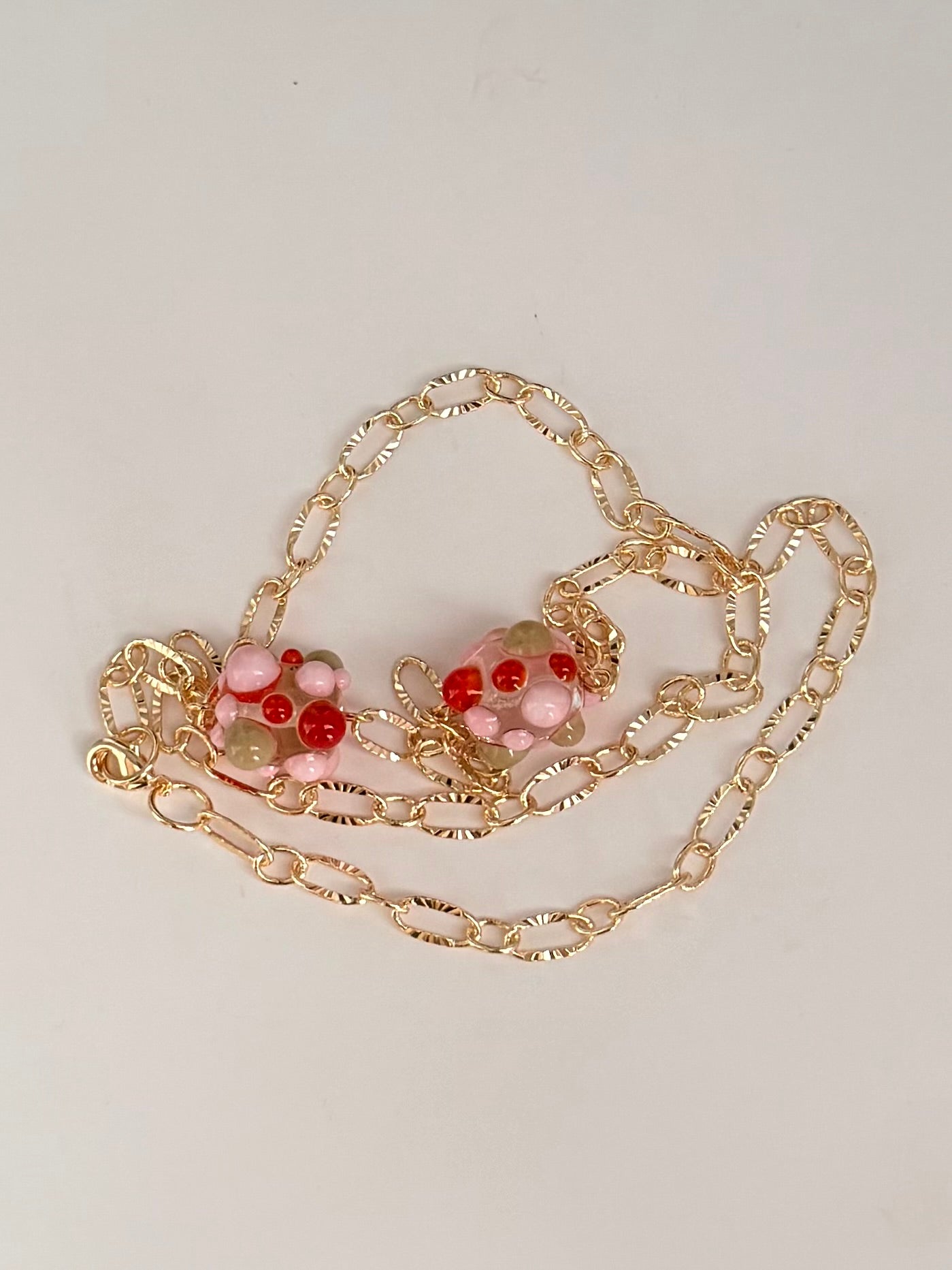 Collier ligne (rouge & bleu)