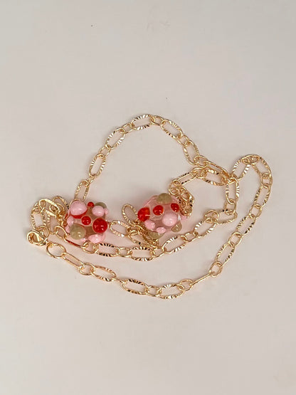 Collier ligne (rouge & bleu)