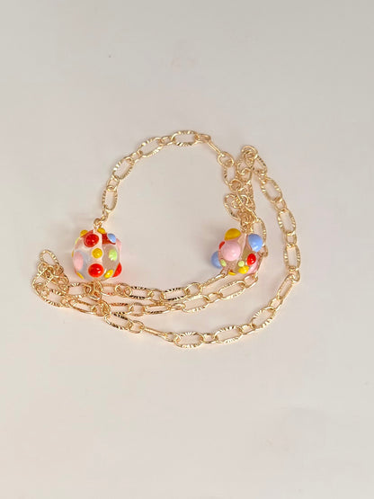 Collier ligne (rouge & bleu)
