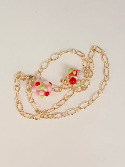 Collier ligne (rouge & bleu)