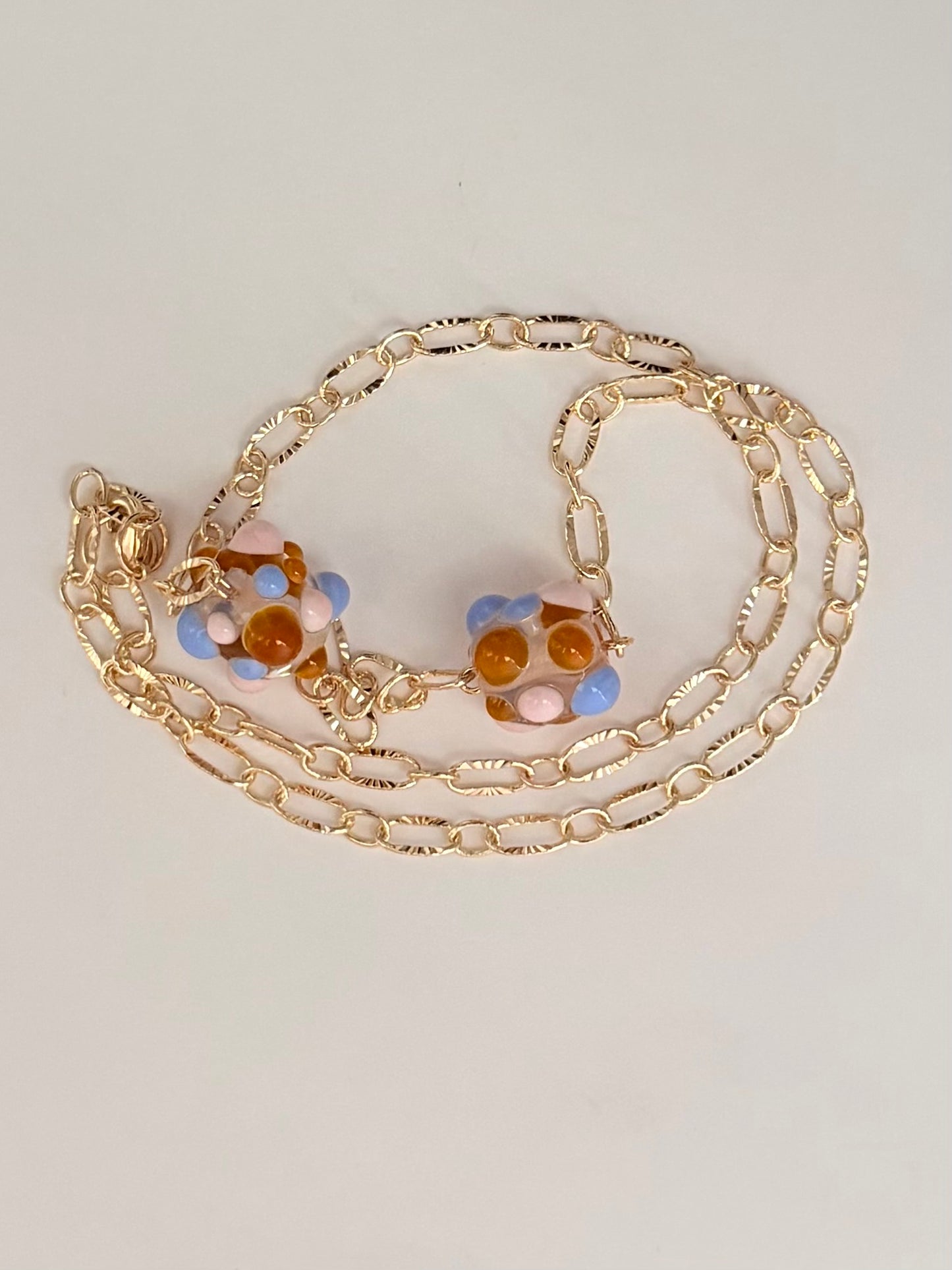 Collier ligne (rouge & bleu)
