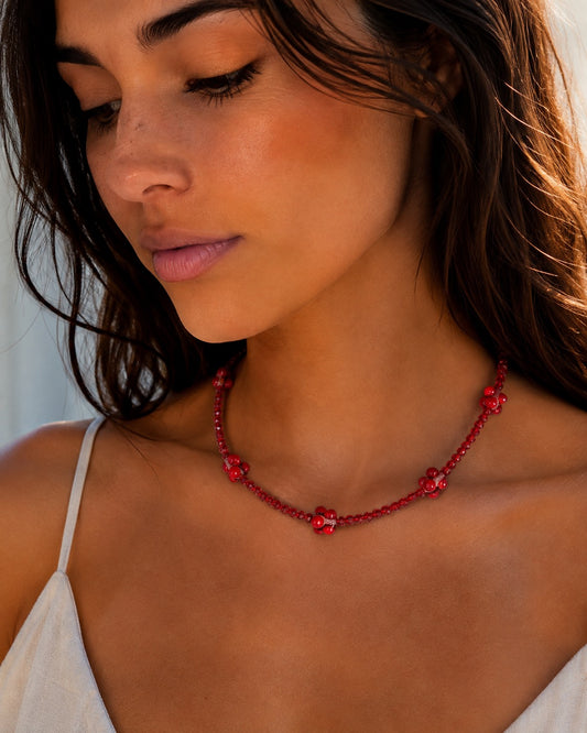 Collier salsa (perles rouge)