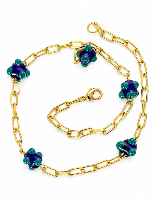 Collier Salsa ( bleu vert)