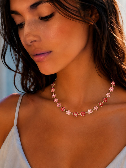 Collier ras le cou rouge