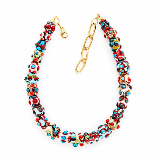 Collier volume (mosaïque bleu)