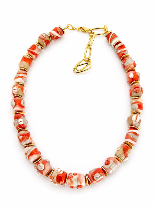 Collier volume (cauri rouge)