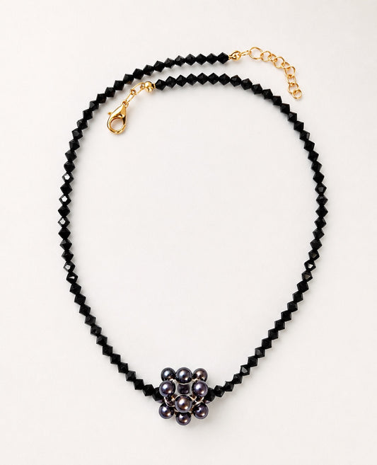 Collier perles noir