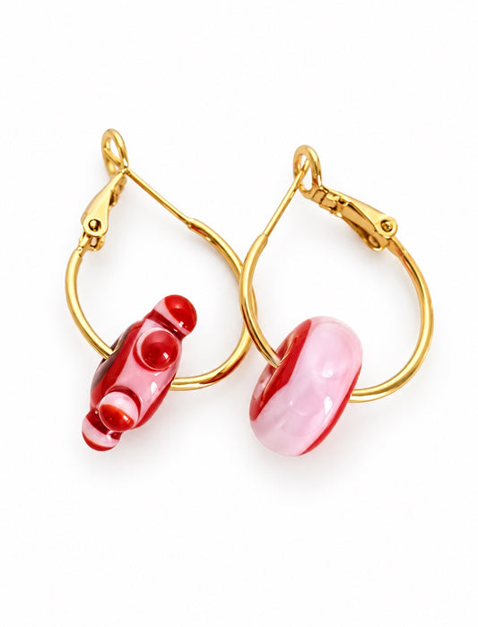 Boucle d'oreille Rose